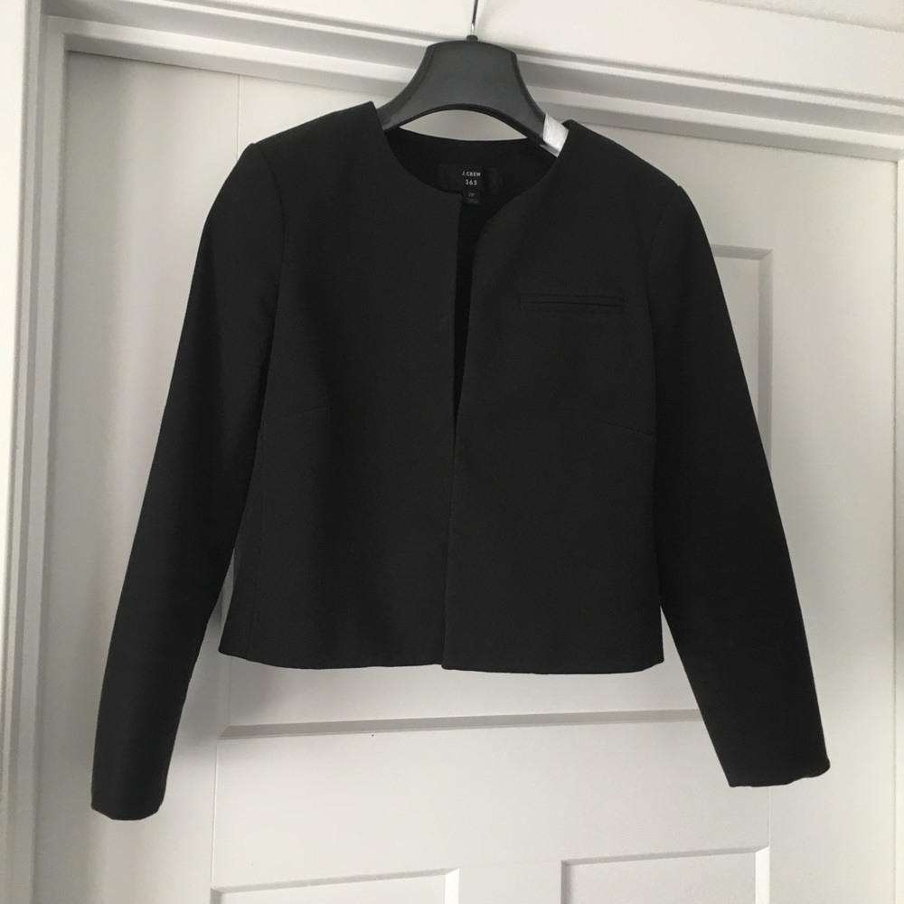 J Crew Cropped Collarless Jacket - Picture 2 of 5